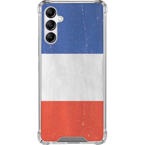 French Flag Distressed Galaxy A14 5G Clear Case